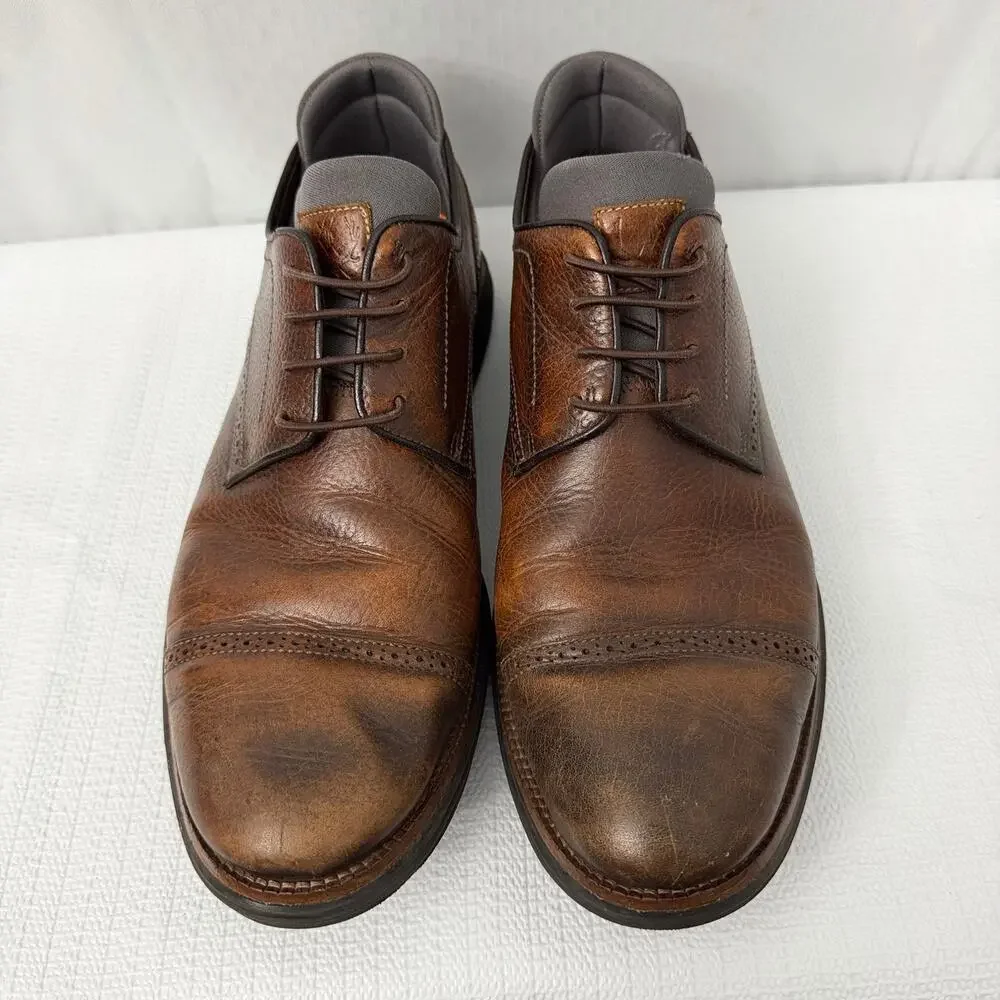 Martin Dingman Shoes Mens 11.5 M Countryaire Pebble Grain Cap Toe Brown Leather